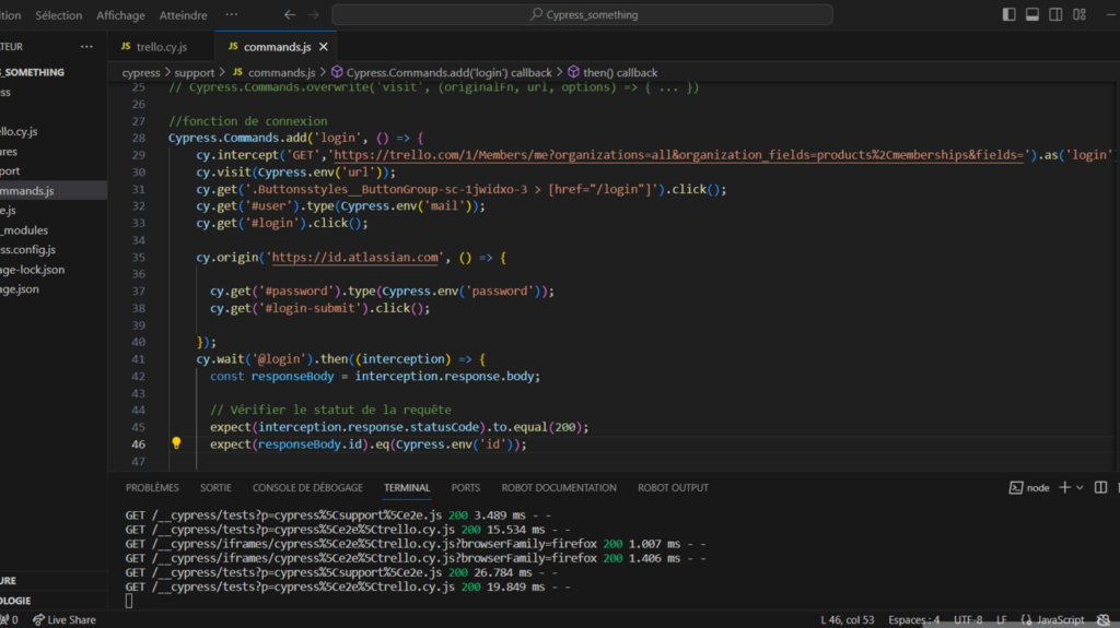 Commande utilise les variables d'environnement pour automatiser la connexion de l'utilisateur.