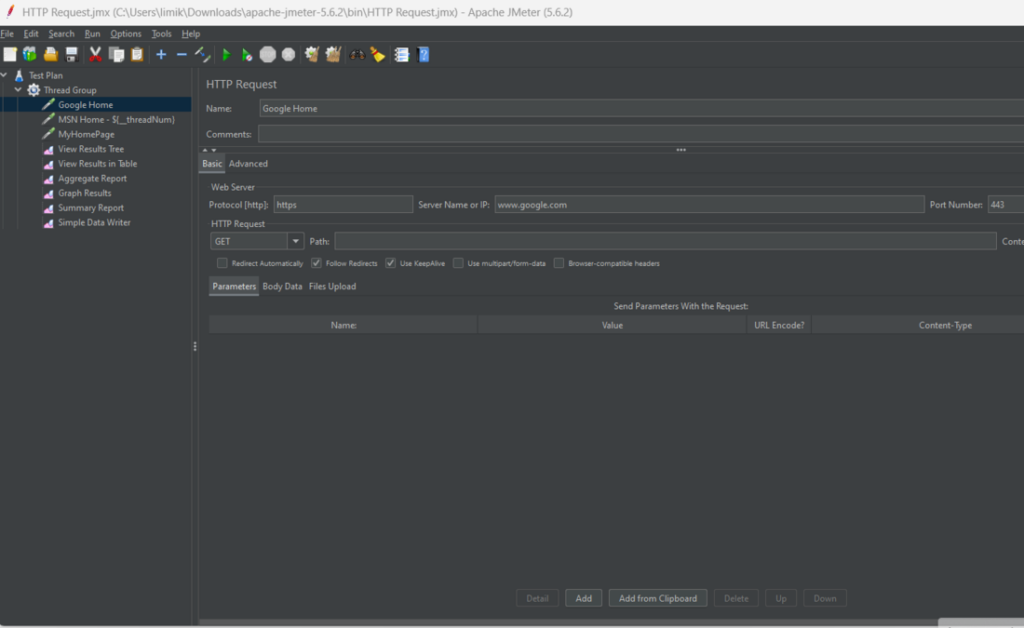 JMeter création des Samplers