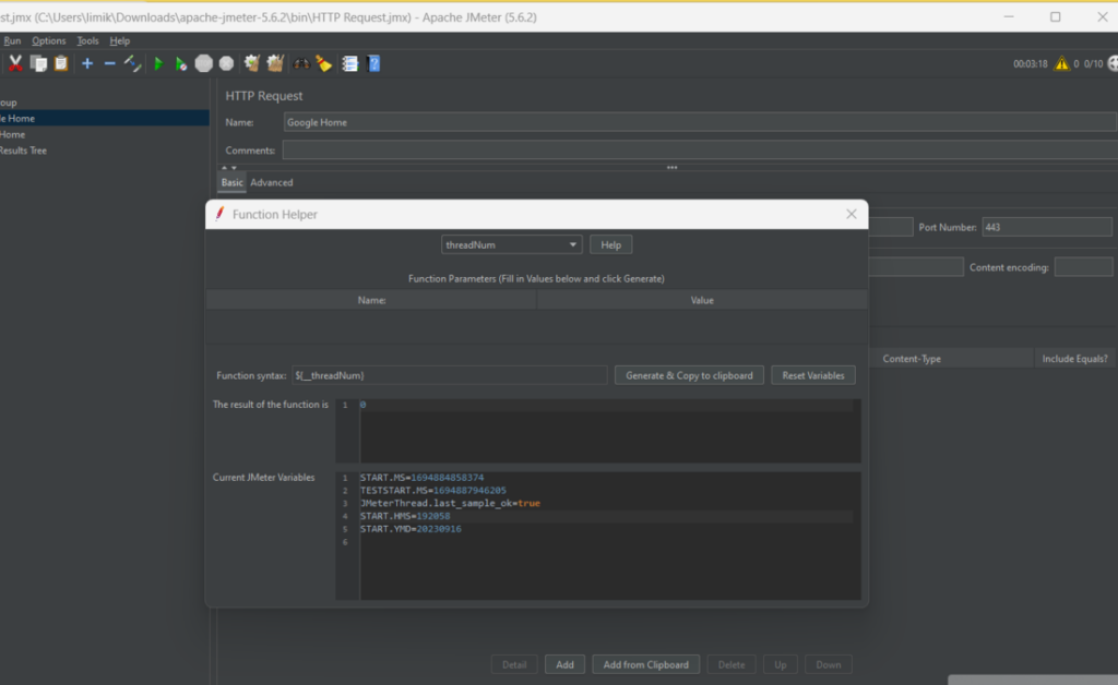 JMeter utilisation des Variables