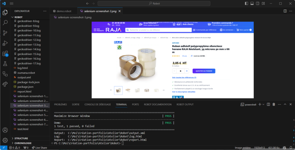 Vérification du bon fonctionnement des liens et des boutons